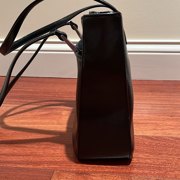 Liz Claiborne Vintage Faux Leather Handbag Black with Silver Accents, 10x9x2 - Picture 12 of 16